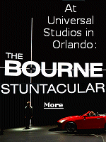 The Bourne Stuntacular features some of the most advanced technology of its kind, like automated vehicle-tracking-systems, pinpoint-accurate projection mapping, and more. The immense LED screen measures 3,640-square feet at 130-feet wide and 28-feet tall, and it is hard to the audience to tell the digital images from the actual people and props that are on the stage.